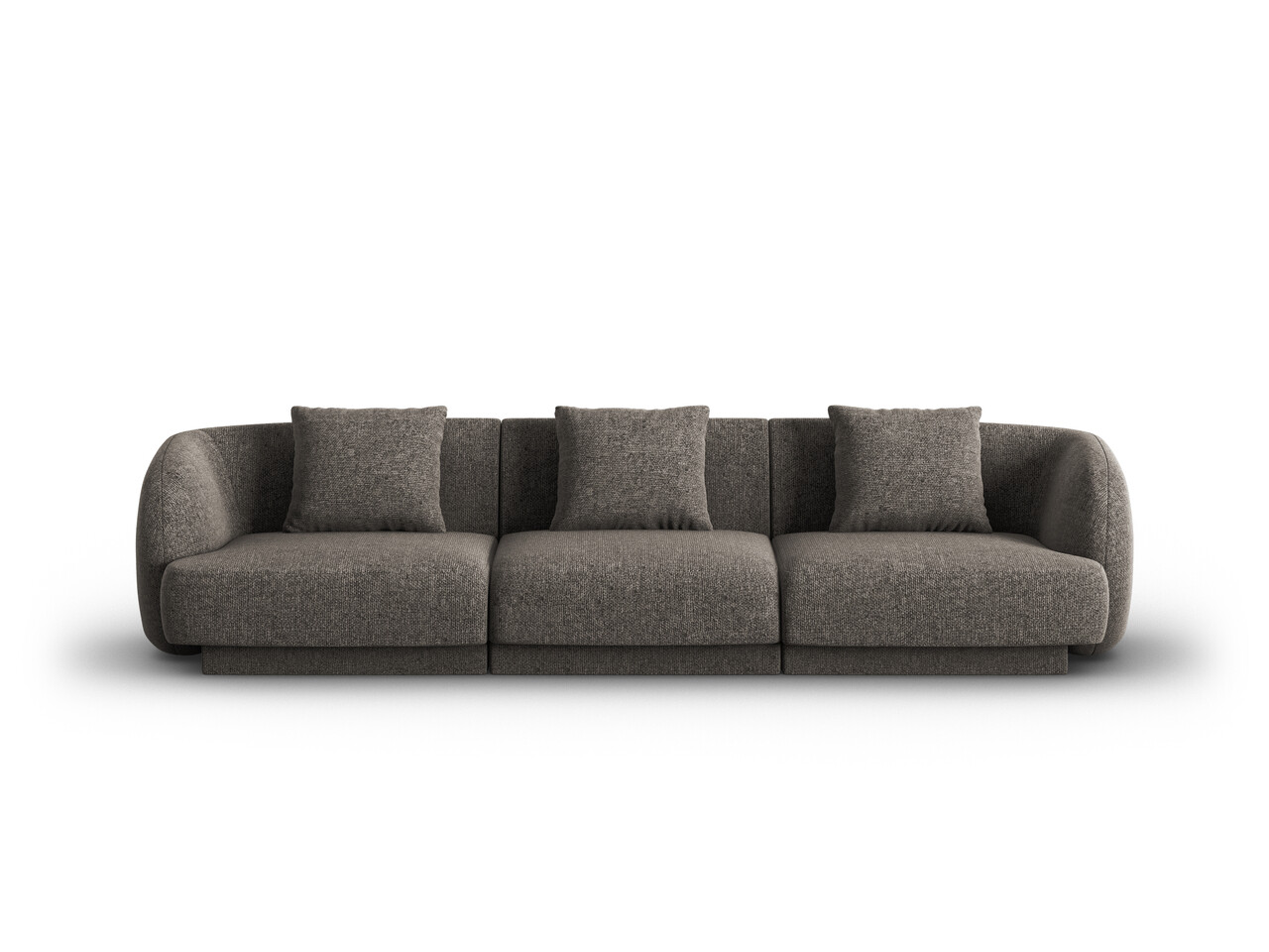 Canapea 3 locuri, Tulum, Cosmopolitan Design, 255x90x70 cm, tesatura chenille, gri - imagine 6